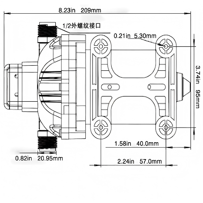 F33 12V/24VDC Self-priming Diaphragm Water Pressure Booster Pump